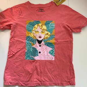 Bijou Karman Target XS T Shirt Short Sleeve Pink Portrait Crewneck New